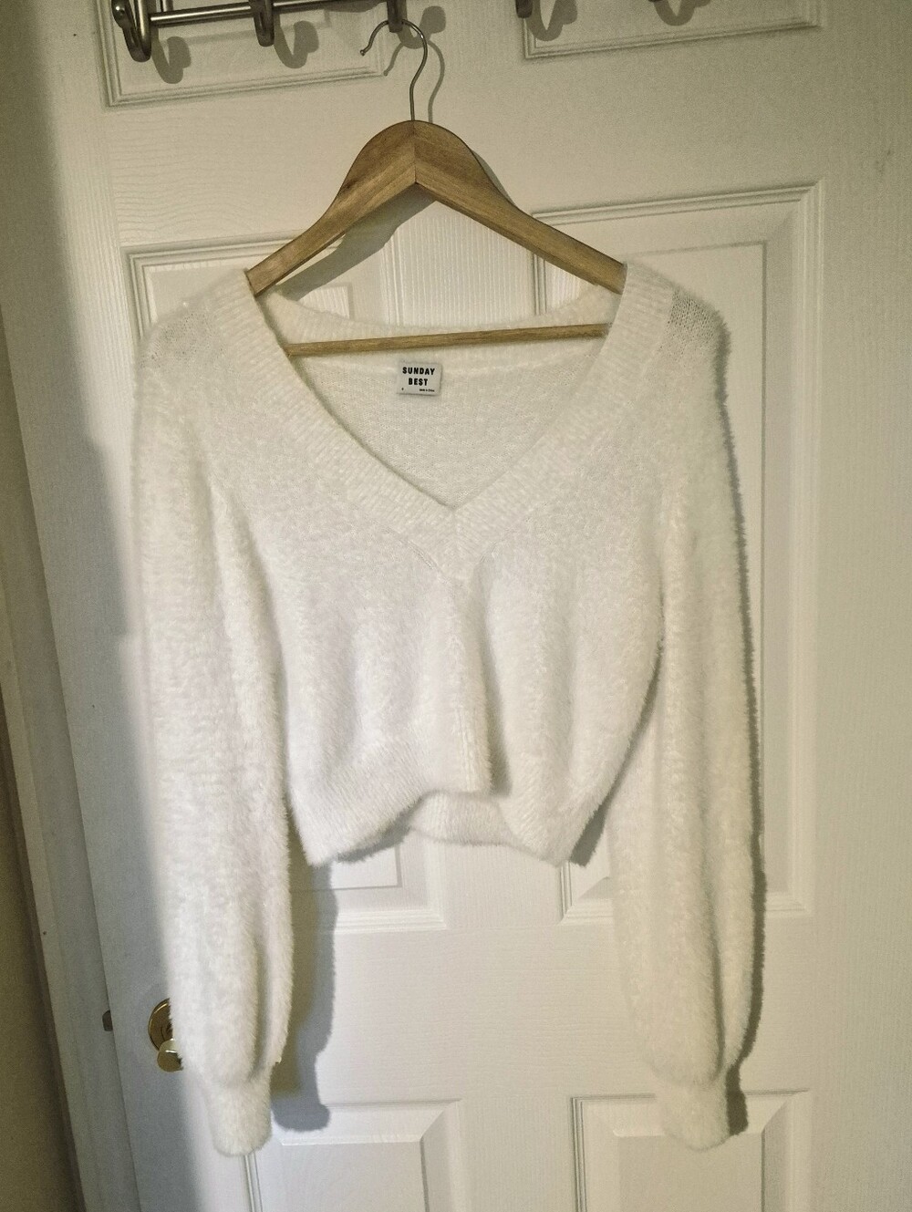 Aritzia Sunday Best Kitten Fuzzy V-Neck Sweater - Small